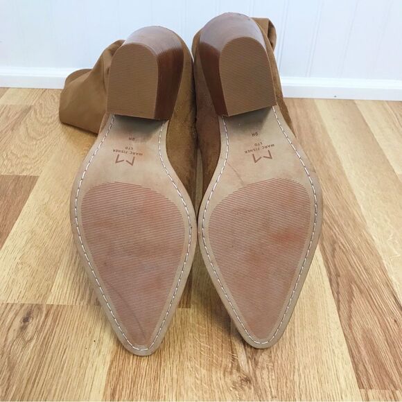MARC FISHER Brown Suede Over The Knee Boot Chunky Block Heel Western Size‎ 9 New - Picture 10 of 13